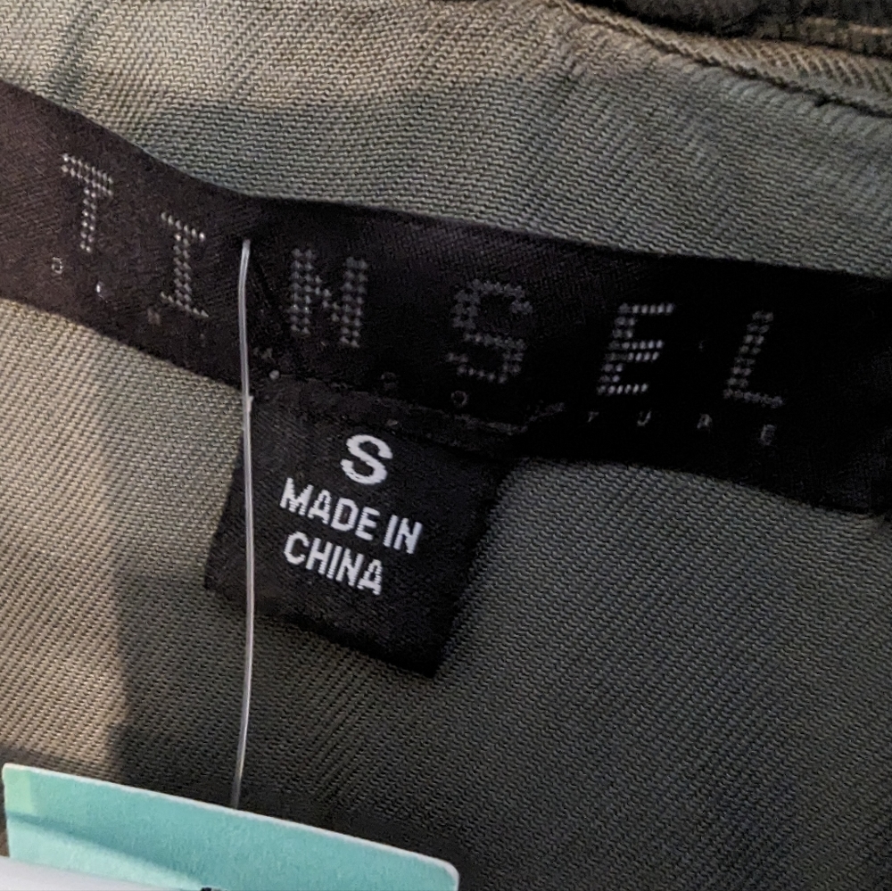 NWT | Tinsel | Joen Rayon Twill Cargo Vest | Olive | S - Picture 3 of 6